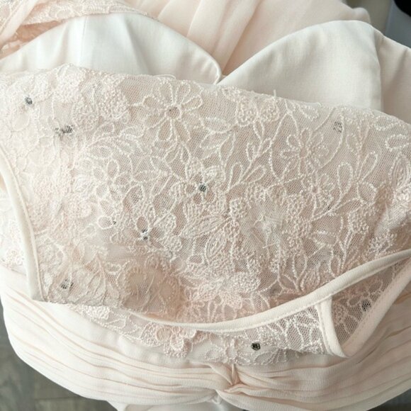 Forever New Women's Maxi Dress Long Lace beaded bodice Chiffon Pale Pink 2 - Picture 12 of 15